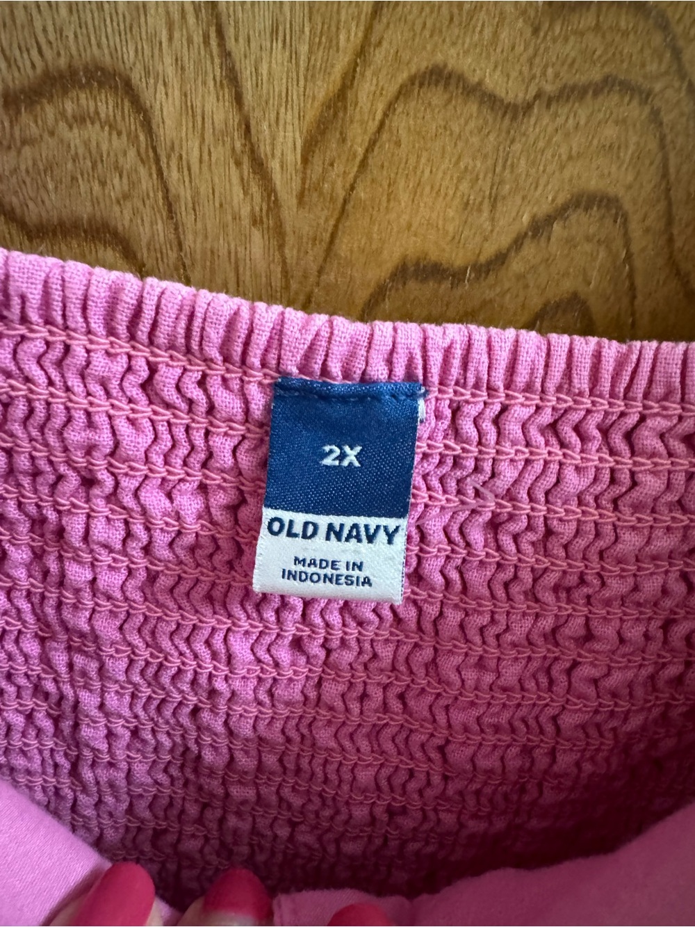 Old Navy Linen Blend Pink Button Down Peplum Dress Puff Sleeves Plus 2X Pockets - Picture 4 of 7